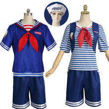 Disfraz de Stranger Things para mujer y niña, traje de Cosplay de Eleven, mono de manga corta para Halloween DE LA TEMPORADA 3, Ouifit de Drama 2024 - compra barato