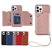 Funda de lujo con ranura para tarjeta de crédito para iphone, carcasa trasera de cuero PU para modelos 12 Pro Max, XR, X, XS MAX, 11 Pro Max, 7, 8 Plus 2024 - compra barato