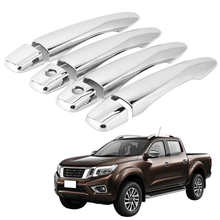 Maçaneta da porta do carro capa guarnição chrome apto para nissan navara np300 fronteira 2015-2019 2024 - compre barato