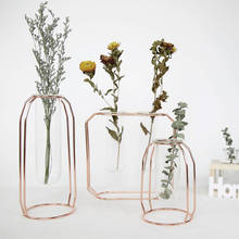 Vaso de metal para decoração criativa, vaso estilo nórdico, arte retrô, suporte para planta, decoração de flores com linha de ferro, ornamento para jardim doméstico 2024 - compre barato