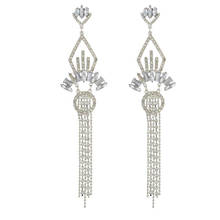 Shiny Crystal Rhinestones Long Drop Dangle Earring New Design Fashion Statement Jewelry For Women Gift Brincos 2024 - buy cheap