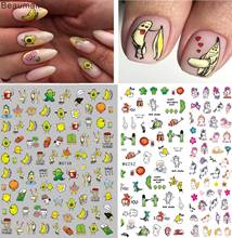 Милые мультфильмы лак для ногтей задний клей деколь Декорации Наклейки для ногтей советы красоты 2024 - купить недорого