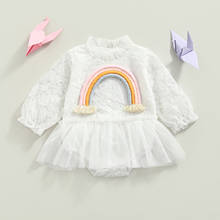 Ma&Baby 0-24M Newborn Infant Baby Girls Rainbow Rompers Long Sleeve Lace Tutu Jumpsuit Princess Clothes Costumes D84 2024 - buy cheap