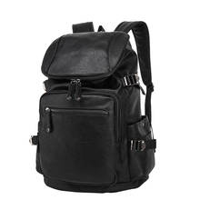 Mochila de cuero para hombre, bolso de viaje informal, con cera de aceite, para ordenador portátil, estilo militar, con cremallera, gran oferta 2024 - compra barato