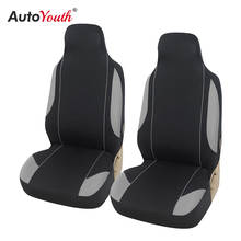 Autoyouth-capa para assento de banco dianteiro, cano alto, 2 peças, duas cores, preto/cinza 2024 - compre barato