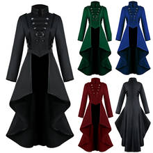 Halloween Women Medieval Gothic Witch Vampire Cosplay Costume Tuxedo Jacket Carnival Party Steampunk Vintage Irregular Tailcoat 2024 - buy cheap