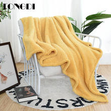 TONGDI Plush Yellow  Soft Warm Light Flannel Fleece Blanket Luxury Decor For Children Cover Sofa Bed Bedspread Winter Couch 2024 - buy cheap