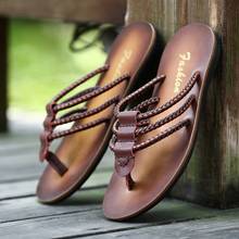 2021 Mens Flip Flops Sandals Genuine Leather Casual Men Shoes Slippers Summer Fashion Beach Flip Flops Flat sandalias mujer 2024 - buy cheap