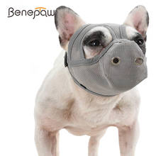 Benpaw mucinho de cão curto ajustável, respirável, malha, língua, design, buldogue, máscara para barbear, morder, mastigação 2024 - compre barato