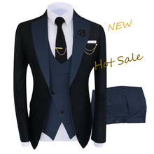 New Costume Homme Popular Clothing Luxury Party Stage Men's Suit Groomsmen Regular Fit Tuxedo 3 Peice Set Jacket+Trousers+Vest 2024 - buy cheap