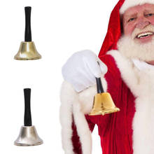 Metal Christmas Hand Bell Xmas New Year Celebrate Rattle Bell for Noble Reception Dinner Party Decoration Festival Supplies 2024 - buy cheap
