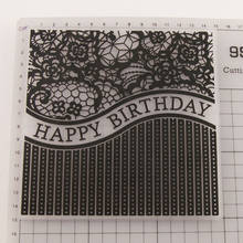 Happy Birthday Words Plastic Embossing Folder For Scrapbook DIY Album Card Plastic Template Stamp Card Making Flower Decoration 2024 - buy cheap