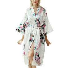 Senhora sexy trajes japonês kimono yukata vestido com cinto de cetim de seda cardigan pijamas mulher robe de banho liso 2024 - compre barato