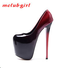 Mclubgirl/Клубные свадебные туфли-лодочки пикантная Весенняя женская обувь на очень высоком каблуке 20 см для ночного клуба градиентная обувь черного, красного цвета, размер 43, MJL 2024 - купить недорого