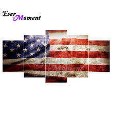 Sempre momento pintura diamante bandeira americana multi-imagem quadrado cheio de resina broca pintura por diamante bordado artesanato 1m012 2024 - compre barato