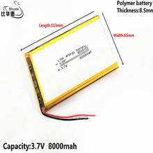 Liter energy battery Good Qulity 3.7V 8000mAH 8565113 Polymer lithium ion / Li-ion battery for tablet pc BANK,GPS,mp3,mp4 2024 - buy cheap