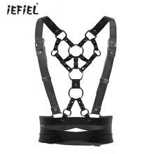 Womens PU Leather Harness Punk Gothic Body Suspenders Chest Harness Straps Erotic Waist Sexy Lingerie Belt for Party Dance Wear 2024 - buy cheap