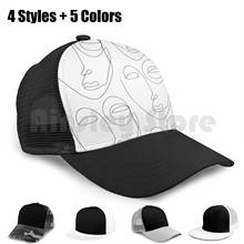 One Line Art | Minimalism Baseball Cap Unisex Mesh Casual Print Adjustable One Line Modern Strange Face Portrait People Weird 2024 - buy cheap