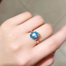 Alta qualidade azul topázio pedra preciosa na moda anel s925 prata charme moda fina jóias para mulher frete grátis venda quente 2024 - compre barato