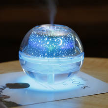 Umidificador de ar com projeção céu estrelado de cristal, 500ml, com luz noturna led, para casa, escritório, aromaterapia, nebulizador ultrassônico 2024 - compre barato