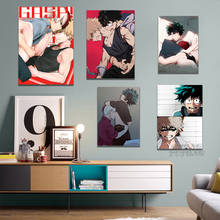 Pintura em tela cartazes anime boku não meu herói academia yaoi bl midoriya izuku bakugou katsuki todoroki shoto arte da parede decoração de casa 2024 - compre barato