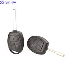 Jingyuqin-funda para llave de coche con 3 botones, 10p, para Ford Focus, Mondeo, Festiva, Fusion Suit, Fiesta KA 2024 - compra barato