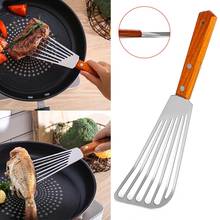 Kitchen Non-slip Stainless Steel Frying Spatula Leaky Shovel Fish Slice Cookware Wood Non-slip Rust-proof great for everyday use 2024 - buy cheap