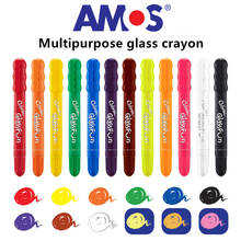 AMOS GF6PC Fun Glass Crayons Set Easy To Clean Safe and Healthy Non-toxic Washable Art Supplies for Kids Water Soluble Crayons 2024 - buy cheap