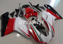 Kit de carenados de molde de inyección ABS, para Ducati 848, 1098, 1198, 1098s, 1098R, 2007, 2008, 2009, 2010, 2011, blanco, rojo y negro, nuevo 2024 - compra barato