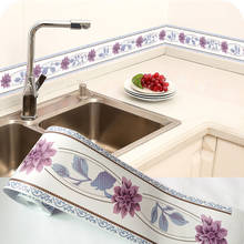 Papel tapiz Floral 3D para decoración del hogar, pegatinas autoadhesivas impermeables para bordes de pared, sala de estar, cocina y baño 2024 - compra barato