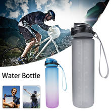 Taza de agua de plástico transparente mate de 1000ML, recipiente portátil a prueba de fugas para viajes al aire libre, zumo de fruta, agua, botella deportiva para acampar 2024 - compra barato