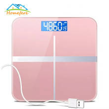 USB Charging Model Bathroom Floor Body Scale Glass Smart Household Electronic Digital Weight Balance LCD Display 180KG/50G 2024 - buy cheap