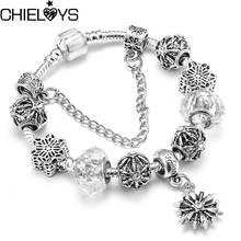 CHIELOYS-Pulseras y brazaletes de cristal plateado para mujer, abalorios de Murano, pulsera chapada en plata, regalo de joyería, envío directo 2024 - compra barato