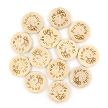 50Pcs Round Buttons 2-Holes Butterfly Wooden Button For Needlework Natural Color Sew Buttons For Crafts Clothes Accessories 2024 - buy cheap