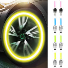 Forauto lâmpada neon para roda de carro, 2 peças, luz de led para motocicleta, tampa com válvula de pneu, lanterna decorativa com flash 2024 - compre barato