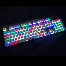 RGB 108 Keycaps ANSI Layout PBT White Pudding Double Skin Milk Shot Backlit Keycap For OEM Cherry MX O28 19 2024 - buy cheap