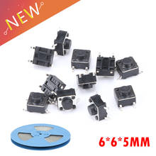100Pcs Push Button Switch 6*6*5 Tact Switch Tactile 6x6x5 Micro Switch SMD SMT height is 5mm ON/OFF keys button 2024 - buy cheap