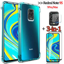 3-in-1capa,glass+airbag case for redmi note 9s soft clear anti-shock phone cover redmi note 9pro max case note-9 s xiaomi note9s 2024 - buy cheap