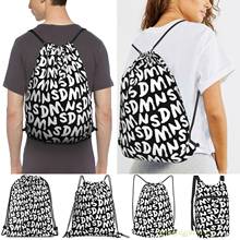 Sdmn Repeat Text (Black) Women Drawstring Sackpack Gym Bags Men Outdoor Travel Backpacks For Training Fitness Swimming Bag 2024 - buy cheap