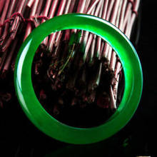 100% Natural A JADE Esmeralda verde Jadeite cuentas brazalete tamaño 58mm 2024 - compra barato