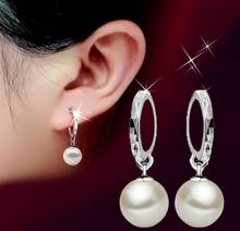 925 Sterling Silver Gorgeous Pearl Pendant Drop Earrings For Women Earring Jewelry Wedding Party Girl Gift S-E27 2024 - buy cheap