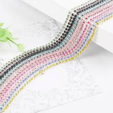 Beautiful Design 2/2.5/2.8/3mm Flatback Black Rhinestone Chain For Decor Craft Sewing Clothes Accessories 2024 - buy cheap