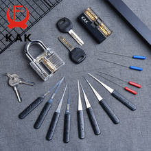 KAK Transparent Visible Pick Cutaway Practice Padlock Lock With Broken Key Removing Hook Kit Extractor Set Locksmith Wrench Tool 2024 - buy cheap