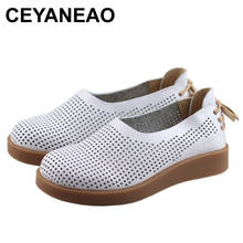 CEYANEAO-Sandalias de cuero genuino para mujer, zapatos 2020 originales hechos a mano, para verano, ocio 2024 - compra barato