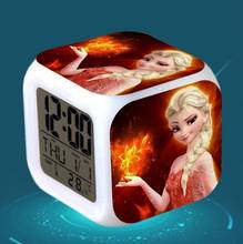 Disney princess Frozen 2 Elsa and Anna doll Digital Alarm Clock toys 7 Color LED alarm Clock desktop Cartoon Toy For Child gift 2024 - buy cheap
