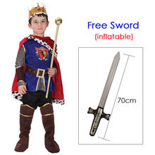 Kids Noble Medieval Renaissance Prince King Arthur Costume for Boys Fancy Halloween Purim Party Carnival Cosplay 2024 - buy cheap