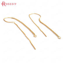 (F159)6 pieces Full Length 125mm 24K Gold Color Brass 2 Style Chain Stud Earring Line High Quality Diy Accessories  Findings 2024 - buy cheap