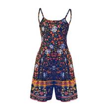 Women Holiday BOHO Floral Print Strappy Mini Sundress Short Jumpsuit Playsuit Romper F42F 2024 - buy cheap