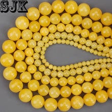 Natural Stone Beads Yellow Cloud Jades Chalcedony Round Loose Beads 4 6 8 10 12mm For Diy Bracelets Necklace Jewelry Making 2024 - buy cheap