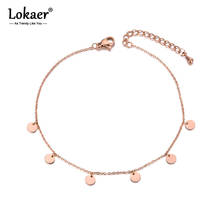 Lokaer-tobillera Bohemia de oro rosa para mujer, joyería para el pie, cadena de etiqueta y eslabones, joyería para el pie, 6 uds., A19013 2024 - compra barato